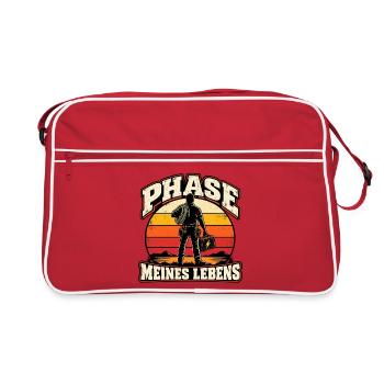Phase meines Lebens – Elektriker Retro - Retro Tasche - Rot/Weiß - Vorne