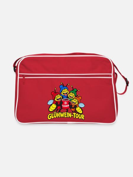 Männer Glühweintour Weihnachtsmarkt - Retro Tasche - Rot/Weiß