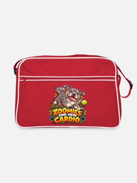Zoomies sind mein Cardio - Retro Tasche - Rot/Weiß