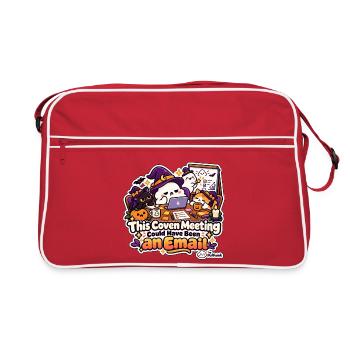 Halloween – Dieses Treffen hätte eine E-Mail sein können - Retro Tasche - Rot/Weiß - Vorne
