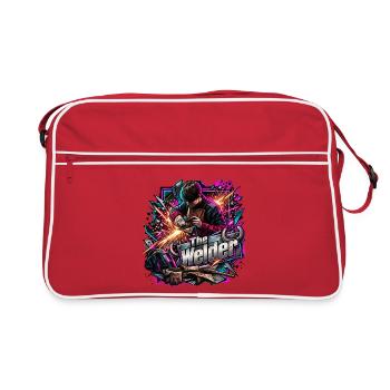 The Welder Neon Sparks - Retro Tasche - Rot/Weiß - Vorne