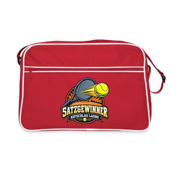 Satzgewinner – Aufschlag Laune - Retro Tasche - Rot/Weiß - Vorne