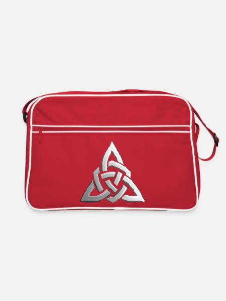 Keltischer Triadenknoten - Retro Tasche - Rot/Weiß