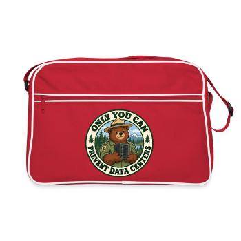 Wald statt Server - Retro Tasche - Rot/Weiß - Vorne