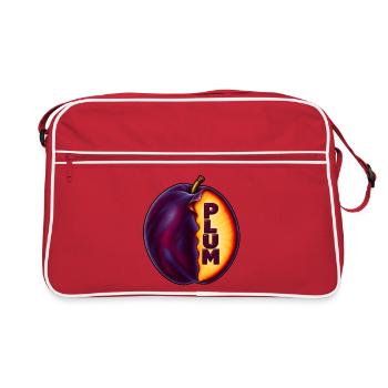 PLUM – Fruchtkunst - Retro Tasche - Rot/Weiß - Vorne