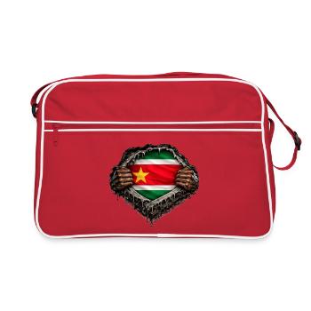 Flagge von Guadeloupe Hyper Realistische Streetwear - Retro Tasche - Rot/Weiß - Vorne
