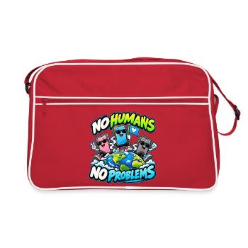 No Humans No Problems – Smartphone World - Retro Tasche - Rot/Weiß - Vorne