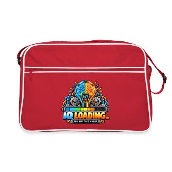 IQ Loading Gehirn Neon Design - Retro Tasche - Rot/Weiß - Vorne