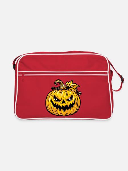 Kurbis Halloween Grusel - Retro Tasche - Rot/Weiß