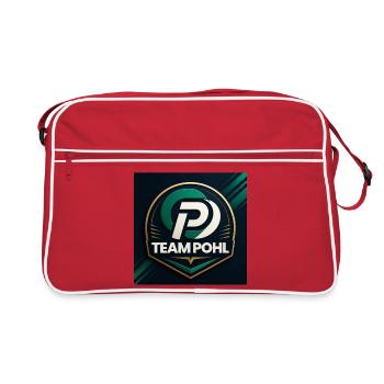 Team Pohl Logo Nachname Name Familie Firma - Retro Tasche - Rot/Weiß - Vorne