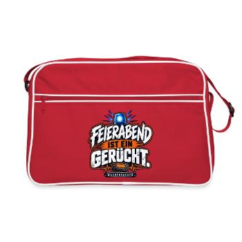 Feierabend ist ein Gerücht - Retro Tasche - Rot/Weiß - Vorne