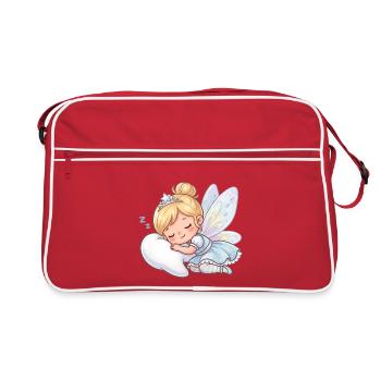 Schlafende Zahnfee Pastell - Retro Tasche - Rot/Weiß - Vorne