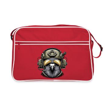 Militär Taube - Retro Tasche - Rot/Weiß - Vorne