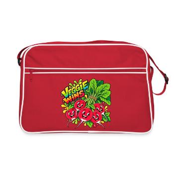 Veggie Wins Radieschen - Retro Tasche - Rot/Weiß - Vorne