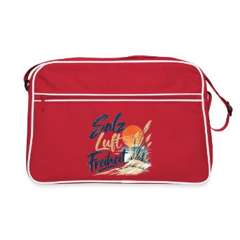 Salzluft Freiheit am Strand - Retro Tasche - Rot/Weiß - Vorne