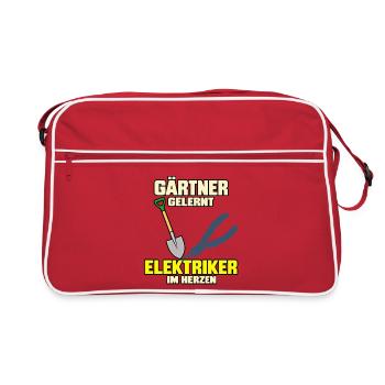 Gärtner gelernt – Elektriker im Herzen - Retro Tasche - Rot/Weiß - Vorne