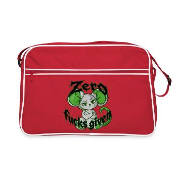 Zero fucks given (Bella Donna‘s wicked world) - Retro Tasche - Rot/Weiß - Vorne
