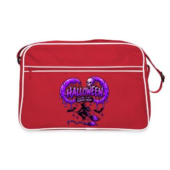 Lila Spuk-Halloween - Retro Tasche - Rot/Weiß - Vorne