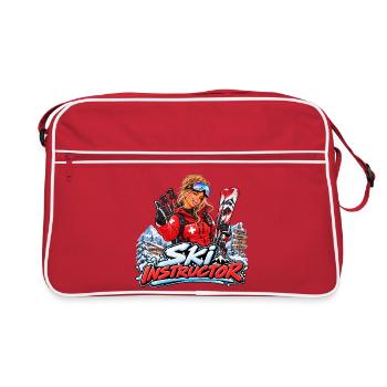 Dynamischer Skilehrer - Retro Tasche - Rot/Weiß - Vorne