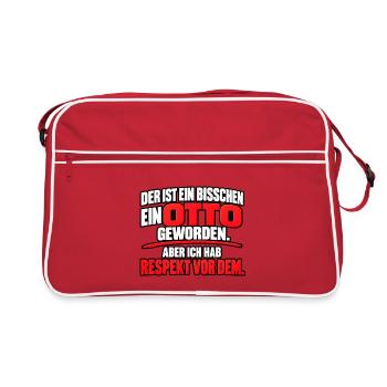 Ein bisschen ein Otto – Lustiger Spruch - Retro Tasche - Rot/Weiß - Vorne