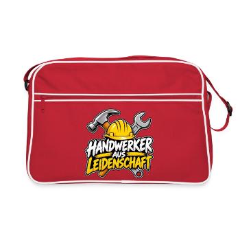 Handwerker aus Leidenschaft – Handwerker Design - Retro Tasche - Rot/Weiß - Vorne