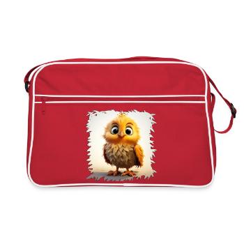 Küken im Morgenlicht Flaumheld - Retro Tasche - Rot/Weiß - Vorne