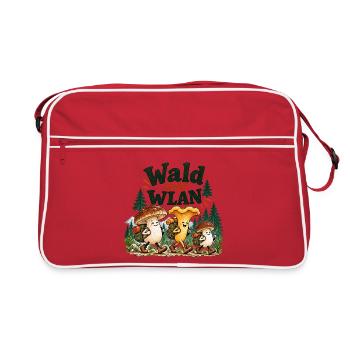 Wald statt WLAN - Retro Tasche - Rot/Weiß - Vorne