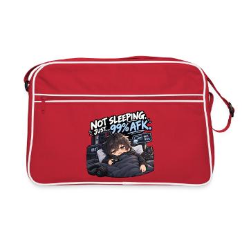 Nicht Schlafen 99% AFK Gamer - Retro Tasche - Rot/Weiß - Vorne