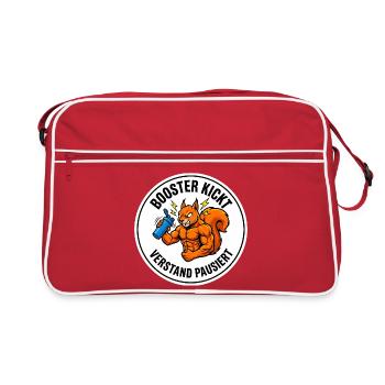 Booster kickt Verstand pausiert Workout Gym - Retro Tasche - Rot/Weiß - Vorne