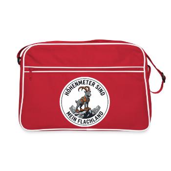 Trailrunning-Shirt Höhenmeter Steinbock - Retro Tasche - Rot/Weiß - Vorne