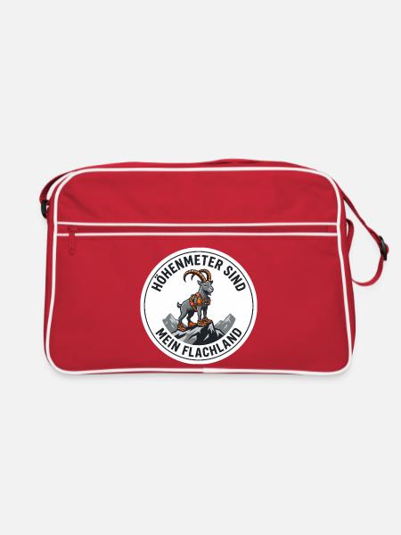 Trailrunning-Shirt Höhenmeter Steinbock - Retro Tasche - Rot/Weiß