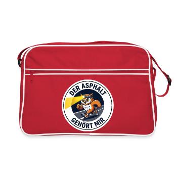 Frühaufsteher Läufer-Design Stirnlampe Eule - Retro Tasche - Rot/Weiß - Vorne