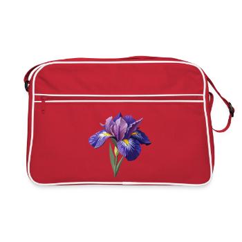 Irisblume - Retro Tasche - Rot/Weiß - Vorne