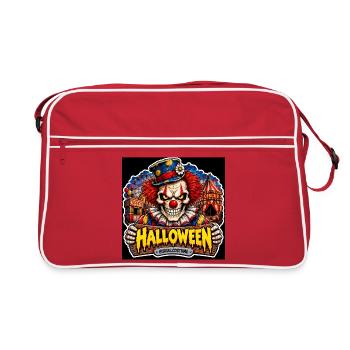 SkullCostume Halloween Edition: Der Killerclown - Retro Tasche - Rot/Weiß - Vorne