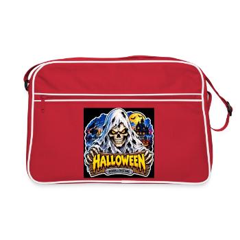 SkullCostume – Halloween Edition: Der Geist - Retro Tasche - Rot/Weiß - Vorne