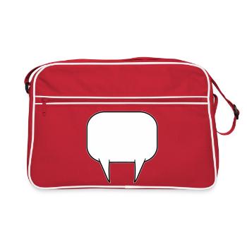 Sprechblase doppelt - Retro Tasche - Rot/Weiß - Vorne