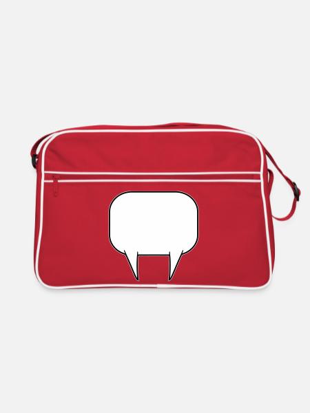 Sprechblase doppelt - Retro Tasche - Rot/Weiß