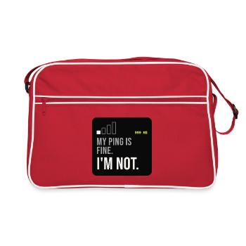 Ping Not Fine Tech-Meme - Retro Tasche - Rot/Weiß - Vorne