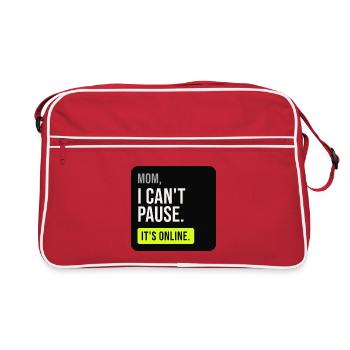 Mama, ich kann nicht pausieren. Es ist online. - Retro Tasche - Rot/Weiß - Vorne