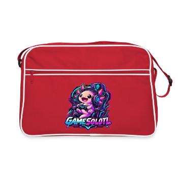  Gamesolotl Axolotl Spieler Cyberpunk - Retro Tasche - Rot/Weiß - Vorne