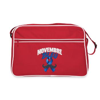 November Blauer Schnurrbart - Retro Tasche - Rot/Weiß - Vorne