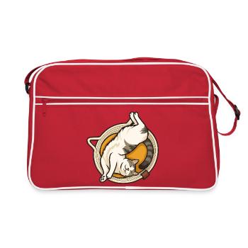Katze - Retro Tasche - Rot/Weiß - Vorne