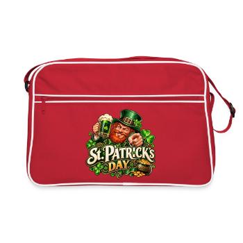St Patrick Day Leprechaun Feier - Retro Tasche - Rot/Weiß - Vorne