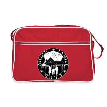 Familie im Kosmischen Haus - Retro Tasche - Rot/Weiß - Vorne