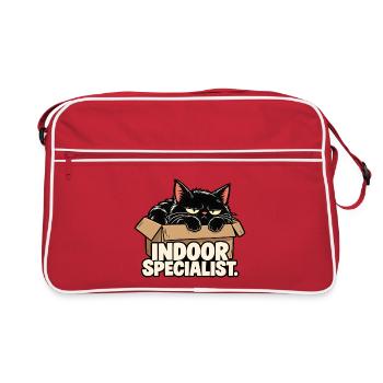 Indoor-Spezialistenkatze - Retro Tasche - Rot/Weiß - Vorne