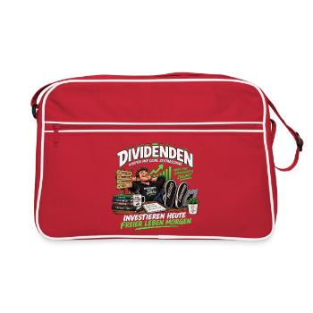 Dividenden kaufen mir keine Zeitmaschine - Retro Tasche - Rot/Weiß - Vorne