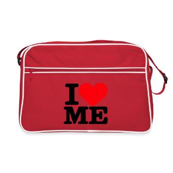 I Love Me – Selbstliebe Statement - Retro Tasche - Rot/Weiß - Vorne