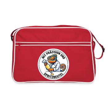 Präzision Spritzbeutel Chamäleon Konditor - Retro Tasche - Rot/Weiß - Vorne