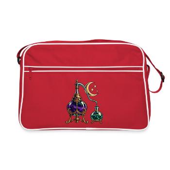 Mondbeschienenes alchemistisches Stillleben - Retro Tasche - Rot/Weiß - Vorne