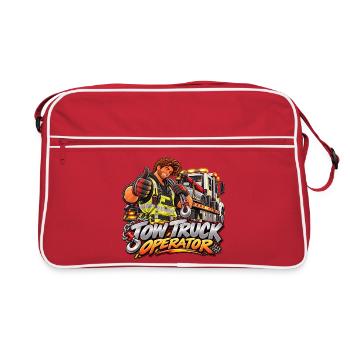 Cartoon-Schleppfahrer - Retro Tasche - Rot/Weiß - Vorne